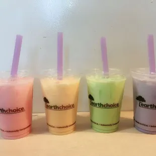 a variety of bubble teas