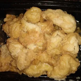 This so called "Orange Chicken" tasted as bad as it looks