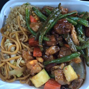 A lot of food for under 7$ to go container is bursting over.  2 item combo