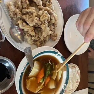 Tangsuyuk.  The OG sweet and sour pork before it turned red.  We ordered the sauce on the side to have crispy pork through the meal.