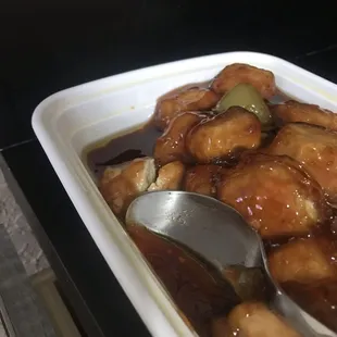 Layer of oil floating on top