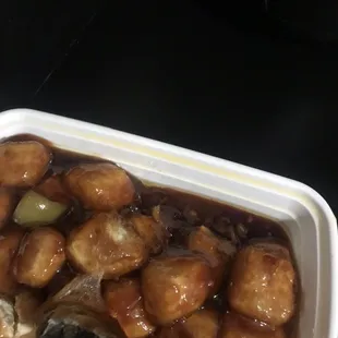 General tso bean curd. Jelly like soggy mess.