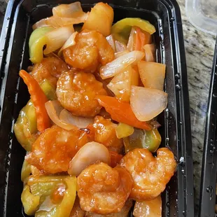 Sweet and Sour Shrimp- medium size also the Lunch Special portion