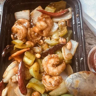 Kung pao shrimp waited a month for this and it didn't disappoint