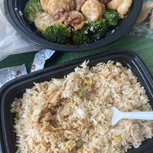 Walnut Shrimp, fried rice