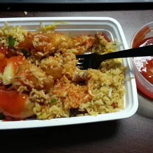 Sweet &amp; Sour Chicken - Lunch Special.  Pretty decent value for the money.