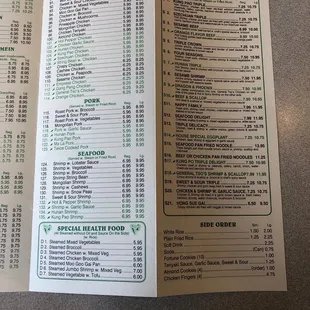 sushi and sashimi, menu