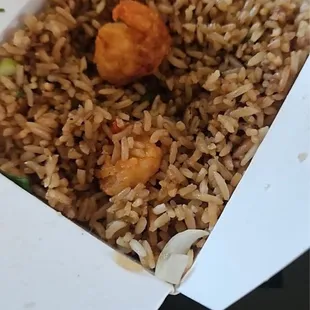 Dry ass shrimp, fried rice