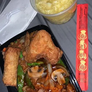 a plate of food and a bowl of soup