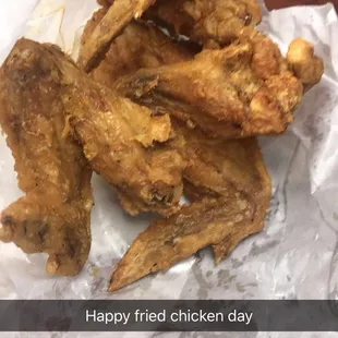 fried chicken on a piece of paper
