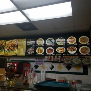 menus on the wall