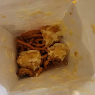 the inside of a paper bag