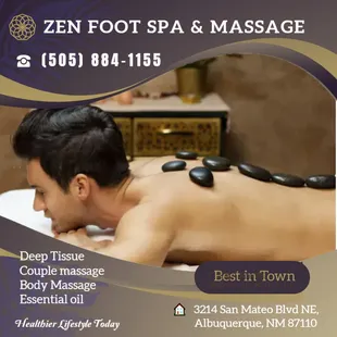 A hot stone massage is a type of massage therapy. It's used to help you relax and ease tense muscles 
and damaged soft tissue...