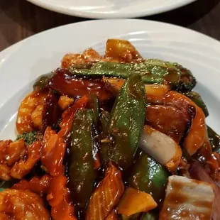 Sizzling Wor Bar and Egg Foo Young