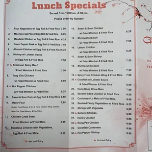 Lunch Menu