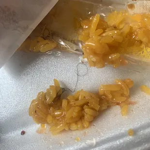 a plastic container with food in it