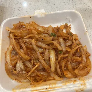 Look at the amount of onions in one small dish.