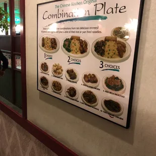 a menu on the wall