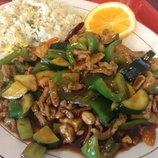 Kung PO pork with fried rice