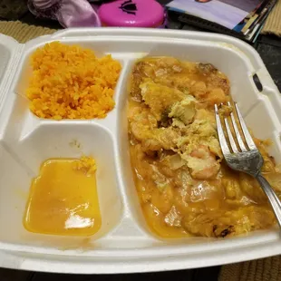 Looks like gravy, but it is congealed grease with a brown tint. Disgusting