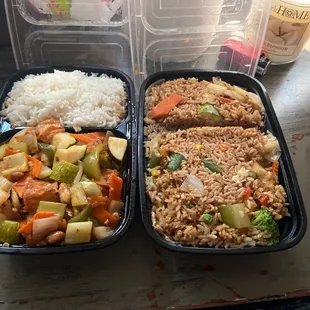 Kung pao tofu  Veggie fried rice