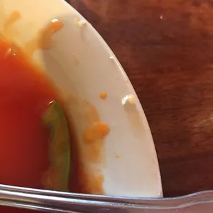 Eggshells in the batter for sweet and sour chicken