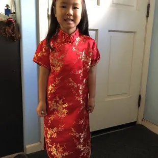 Granddaughter in traditional cheong s