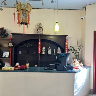 the front desk of a chinese restaurant