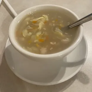 Egg flour soup. Comes with your order.