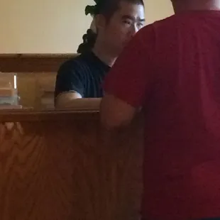 Not a great picture of my server but here he is.