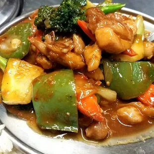 Mongolian Chicken with Steamed Rice