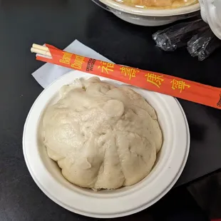 Huge pork bao bun (compare to the chopsticks for size)