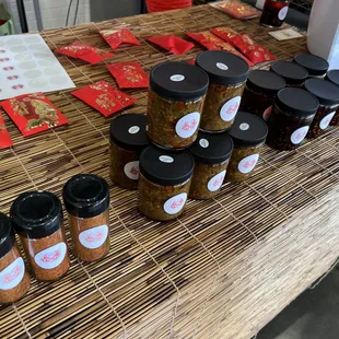 jars of food on a table