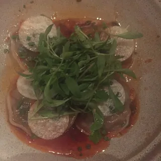 Shiitake and Shepards Purse "Ravioli"
