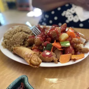 a plate of food on a table