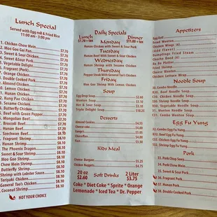 menu