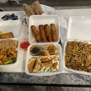 H2. General Tso&apos;s Chicken L35. Beef Lo Mein A2. Pork Egg Roll A9. Fried Dumpling