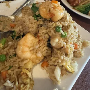 Shrimp Fried Rice with additional veggies ---YUMM!  The best friend rice we have ever had!