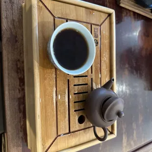 A dark aged ripe pu'er tea.