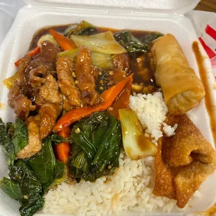 Beef w Chinese greens luncheon