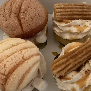 a variety of desserts
