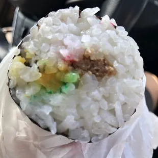  close up of a piece of food