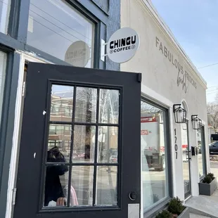 the entrance to the building