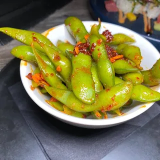 Spicy Garlic Edamame