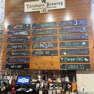 menus on the wall