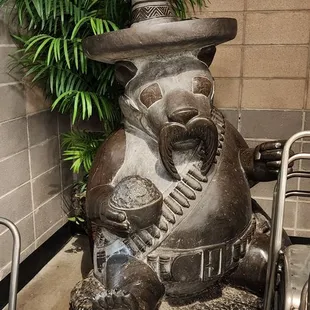 a statue of a man with a hat