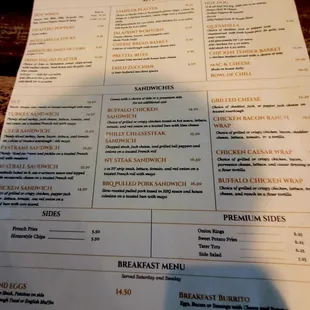 menu