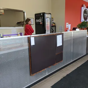 a woman at the counter