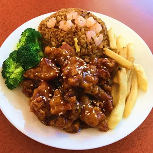 a plate of food on a table