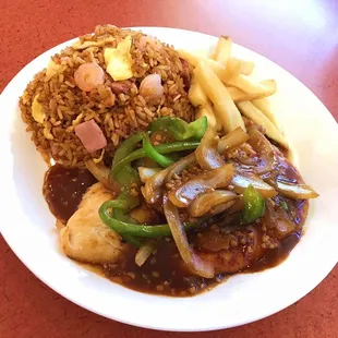a plate of food on a table